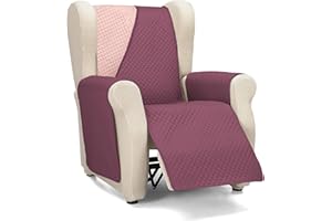 Martina Home Diamond Copridivano imbottito 1 Posto/Relax - Melanzane/Salmone