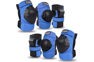 RUNDONG Adult & Kids Knee Pads Elbow Pads Wrist Guards Protective Gear Set for Skateboarding, Skating, Inline Skating, Roller Skating, Scooter, BMX Biking Cycling and Outdoor Extreme Multi-Sports