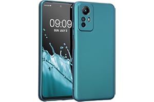 kwmobile Carcasa Compatible con Xiaomi Redmi Note 12S Funda - Funda Ultrafina de TPU con Bordes elevados - Azul metálico