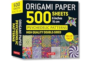 Origami Paper 500 Sheets Psychedelic Patterns: Tuttle Origami Paper: Double-sided Origami Sheets Printed With 12 Different Designs - Instructions for 5 Projects Included