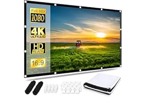 BOTEWO Telo Proiettore 120 Pollici: 16: 9 4K HD Schermo per Proiettore Portatile Anti Rughe Pieghevole Schermo Doppia Faccia Proiettore per Campeggio Home Cinema Riunione Scolastica