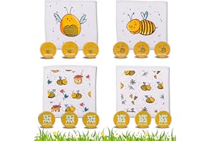 ‎BADA BING Bada Bing Set of 12 Magic Hand Towels Bee – Magical Cotton Wash Cloth with Hanger Magic Towel for Children Approx. 30 x 30 cm 4 Compartments See Guest Gift Children's Birthday Gift Party Bag