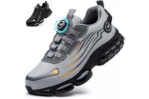 JAOOUU Sicherheitsschuhe Herren Arbeitsschuhe Damen Leicht Atmungsaktiv mit Schnellverschluss Drehverschluss Stahlkappenschuhe S3 Explorer 3.0 Unisex