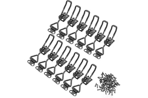 AZKEEGREY 12 Pièces Loquet à Bascule GH-4001 en Acier Inoxydable, Réglables Fermeture à Levier, Noir