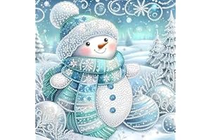 SUNSIERWEI Muñeco de nieve de Navidad pintura de diamantes para adultos y niños, cuadros de pintura de diamantes 5D, manualidades para decoración del hogar, regalos de Navidad, regalos para amigos, familia, 30 x