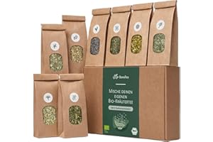 ‎BONATEA Tee Selber Mischen Set Geschenk mit Kräutern - BIO Kräuter Tee Geschenkset mit 8 leckeren Tee-Sorten zum DIY Teemischung Selber Machen