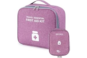 MECCTUCK 2 Pièces Trousse de Secours Vide,Boîte Médicale,Sac de Médecine Portable,Sac d'urgence Médical Imperméable,Sac de Médecine Grande Capacité,Rangement Medicament pour Bureau, Maison, Voyage（Violet）