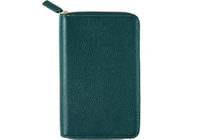 Moterm Pokrowiec skórzany na zamek błyskawiczny na weekendy – pasuje do Hobonichi Weeks i Weeks Mega Notebook Planer (kamykowo-głębokie morskie)