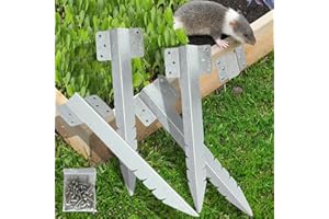 Xyxu Railway Sleeper Brackets, 10Pack Metal Railway Sleeper Stakes For Garden Edging, Heavy Duty Galvanised Steel Jagged Garden Sleeper Brackets Fixings for Timber Raised Beds, Driveway, Path Edging