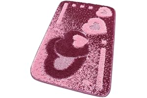 emmevi Tappeto Bagno Morbido Antiscivolo Assorbente Moderno Scendiletto MOD.ITACA Set 3 Pezzi_Porpora