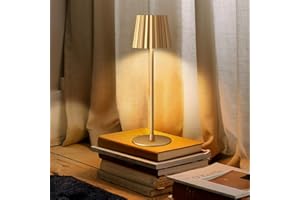 FUNTAPHANTA Rechargeable Cordless Table Lamp, 3000K Dimmable Battery Powered Lamp, IP54 Waterproof, Long Battery Life Bedside Lamp for Restaurant/Indoor/Outdoor (Gold)