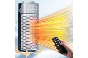 Calefactor Electrico Bajo Consumo, Primevolve 2000W Calefactor Ceramico con ECO Modo y Humidificación Soporte de Control Remoto 12H Timing 70° Oscilación, para Dormitorio Oficina Hogar