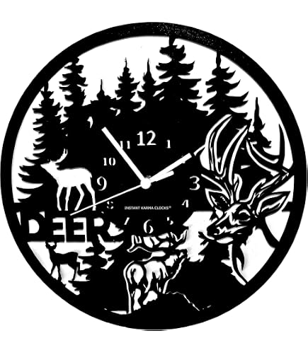 Orologio Da Parete A Tema Caccia E Natura - Realizzato Su Vinile Autentico, Artigianale Italiano, Design Unico, Regalo Per Amanti Outdoor