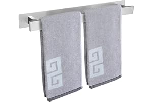 MARKCCO Porte-Serviettes de Salle de Bain - Auto-adhésif ou à vis - Support Mural en Acier Inoxydable - Imperméable et antirouille - Convient pour Salle de Bain, Camping-Car, Cuisine (40 cm, Nickel brossé)