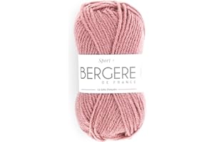 BERGERE DE FRANCE Bergère de France - SPORT+ gomitolo di lana per uncinetto (50 g) 5 mm, 50% lana - Grande filo rotondo che non fa pillole - Arancione (MUFLIER)