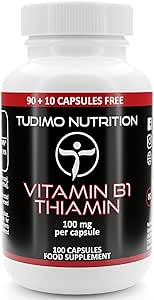 Vitamin B1 100 Mg Thiamin Capsules 100 Pcs 3 Month Supply Of Rapidly Disintegrating Capsules Each With 100mg Of Premium Quality Thiamine Mononitrate Powder By Tudimo Amazon Co Uk Health Personal Care