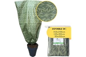 JARDEN© Lot 1 Housse Hivernage 120x180cm Grammage 50g/m², Design Feuillage Vert, Protection Arbres et Arbustes Contre le Froid et Gel, Voile Polypropylène Non Tissé, Résistant et Facile à Installer