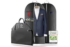 FR FIRIO FiRiO 2x Portatrajes Plegable I MATERIAL 50% MÁS GRUESO I Porta Trajes Caballero o Mujer I Bolsa Portatrajes Hombre Viaje I Antipolillas Funda Traje Hombre I Antipolvo Fundas Ropa Armario I 100x60cm