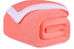 PanxHome Przytulny koc, 160 x 200 cm, przytulny koc bożonarodzeniowy, wełniany, 520 g/m², puszysty koc, ciepły koc Sherpa, koc do mieszkania, dla dziewcząt i dzieci