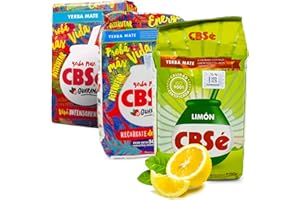 YERBEE CBSé Yerba Maté Guaraná 2x0.5 kg + CBSé Yerba Maté Citron 0.5 kgThé maté d'Argentine Boisson revigorante et énergisante