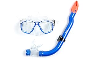 Two Bare Feet Snorkel and Mask PVC Diving Set – (Kids) Snorkeling Gear with Anti-Leak Design, Comfortable Fit, Clear Vision Lens, and Adjustable Straps for Diving, Swimming & Watersports
