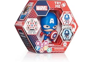 WOW! PODS Collection Avengers – Captain America, Figurine de Super-héros Lumineuse à tête branlante, Jouets et Cadeaux Officiels Marvel à Collectionner