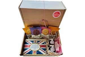 THE LITTLE GIFT BOX CO. LONDON British Tea Gift Set Hamper Box with Biscuits, English Breakfast Tea in a Union Jack Tin, Jam and Marmalade. Luxury Present for Men, Dad or Grandad. Jubilee.