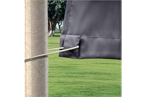 ROSNEK Rideau Extérieur Imperméable, Rideaux Occultant avec Corde Thermiques Anti Chaleur Anti UV, Gris foncé Rideau Extérieur avec Onglet en Haut pour Pergola, Gazebo etc L 132 x H 213 cm, Lot de 1