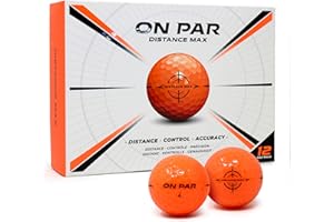 on par Distance Max Lot de 12 balles de Golf pour Une Distance, Un contrôle et Une précision améliorés, Cadeau de Golf idéal pour Toutes Les Vitesses de Swing avec Un Graphique de Cible Audacieux