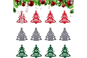 JAMSSOW 12 portaposate di Natale in feltro, portaposate, per albero di Natale, coltelli, forchette, cucchiai, posate per decorazioni natalizie