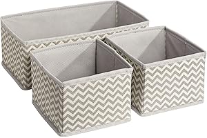 INTERDESIGN iDesign Axis Storage System for the Wardrobe, Clothes Storage, Made of Polypropylene, Set of 3 Practical Storage Boxes, Taupe/Natural