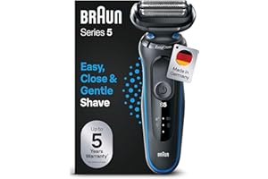 ‎BRAUN Braun Series 5 Rasierer Herren Elektrisch, Elektrorasierer mit 50 Min. Akku und EasyClean, Rasierapparat, Trockenrasierer, Wet & Dry, Wasserdicht, Made in Germany, 51-B1000s, Blau
