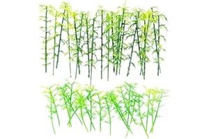 Cayway 40 PCS Bambou Arbres Modèle, 6CM et 8CM Miniature Bambou Arbre Plastique Bambou Arbre Modelisme Train Arbres Paysage pour DIY de Paysage Landscape