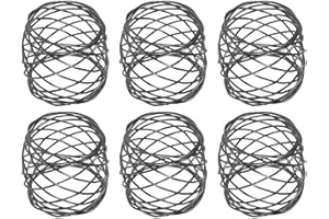 BOKIE Handmade Black Mesh Napkin Rings Holder for Dinning Table Parties Wedding, 6pcs