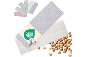 ‎FURORA SELECTED Kirschkernkissen Mikrowelle XXL 60x20cm lang : OEKO TEX, bio schadstofffrei | Körnerkissen GROß (Bauch, Rücken, Schulter, Nacken) - Traubenkernkissen Wärmekissen Geschenk (Kariert)