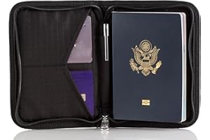Zero Grid Portefeuille pour Passeport - Porte-Documents de Voyage avec Blocage RFID, Noir, One Size, Unique