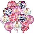 12Pcs Happy Mother's Day Foil Balloons 18inch Mothers Day Decorations Foil Balloons Round Colorful Foil Helium Balloon for Mother's Day Birthday Party Decorations