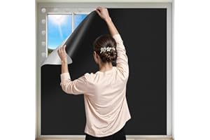 EFILERUP 145X200CM Blackout Curtains for Travel Portable Blackout Blind Stick On, No Drill Blinds for Window Blinds Temporary Black Out Material Cut to Any Size Window Cover Film for Bedroom Nursery Dorm Room