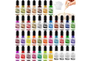 Roizefar Alcohol Ink Set - 40 Colore Coloranti per Resina Epossidica - Per la Fabbricazione di Capsule di Petri in Resina, Sottobicchieri, dipinti d'arte, colori per resina epossidica