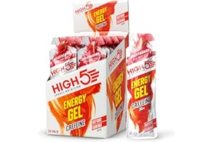 ‎HIGH5 HIGH5 Energy Gel Koffein - Schnelle Energiezufuhr mit Sport Gel für Spitzenleistung - Koffein Gel aus Fruchtsaft - Energie Gel für Laufen, Running, Marathon, Radsport, Ausdauer (Himbeere, 20 x 40g)
