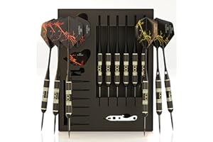 CC-Exquisite Professional Steel Tip Darts Set - 6 x 22g Brass Barrels with 12 Flights Standard/Slim, 12 Aluminum Shafts 35/48mm, 12 O-Rings, Dart Tool, Dart Sharpener and Case……