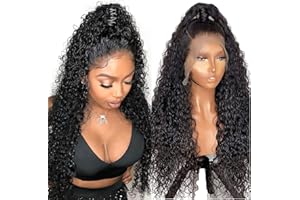 QAVA parrucca donna capelli veri umani water wave 13x4 lace front wigs parrucca donna capelli veri pre strappati con baby hair brasiliane human hair wigs parrucca donna 14pollice(35cm)