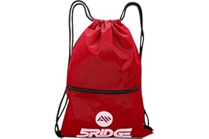 5RIDGE Sacs de sport avec cordon de serrage, sac à dos de natation étanche pour homme et femme avec poche extérieure zippée pour plage, vacances scolaires, randonnée, voyage, football, garçon, fille.