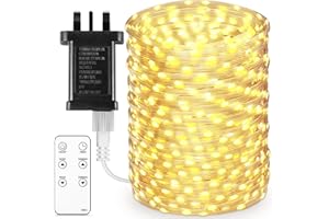 HCYW Fairy Lights Plug in, 50M 500 LED Warm White Outdoor Fairy Lights Mains Powered with Copper Wire & Flat Rubber Coating, IP65 Waterproof Cord, 8 Modes & Timer for Garden, Xmas, Indoor/Outdoor