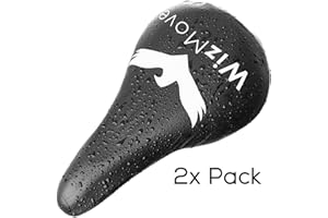 WizMove Funda impermeable para sillín de bicicleta, 2 unidades, color negro