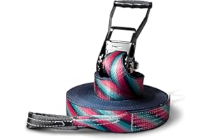 SECOROCO Zestaw Slackline, długość 25 m, kompletny zestaw dla dzieci, początkujących, zaawansowanych i profesjonalistów, łącznie z torbą do noszenia