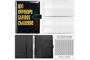 YJWZ 100 Umschläge Spar Challenge,Budget Planner Deutsch,A5 Geld Sparen Umschläge,Budget Binder Einfache und Unterhaltsame Möglichkeit zu Sparen 5050 €,Sparbuch für Geld Sparen Challenge