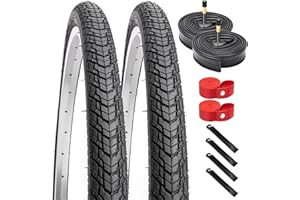 YunSCM 2 confezioni 700C copertoni 700x38C ETRTO 38-622 Plus 2 confezioni Camera d'aria 700x35/43c AV48mm Valve compatibile 700x38C Pneumatici