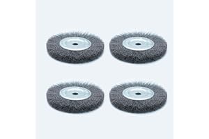 Eco Walker 6inch Bench Wire Wheel Brush Set for Rust, Burr, Paint, and Corrosion Removal - 4pcs