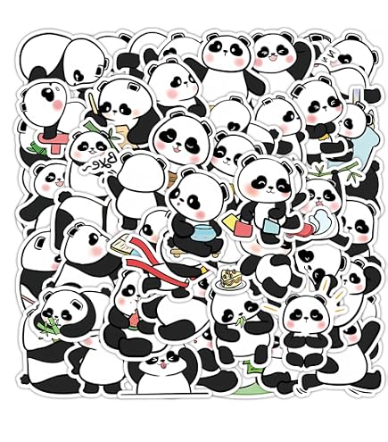 Autocollants Panda adorables mignons, autocollants Kawaii, autocollants animaux mignons | Autocollant de planificateur | Autocollant pour ordinateur portable | Usage personnel | Cadeau - France